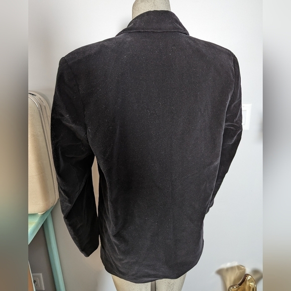 Vintage Black Velveteen jacket, 80s, Prep, size 9/10 - Picture 4 of 7